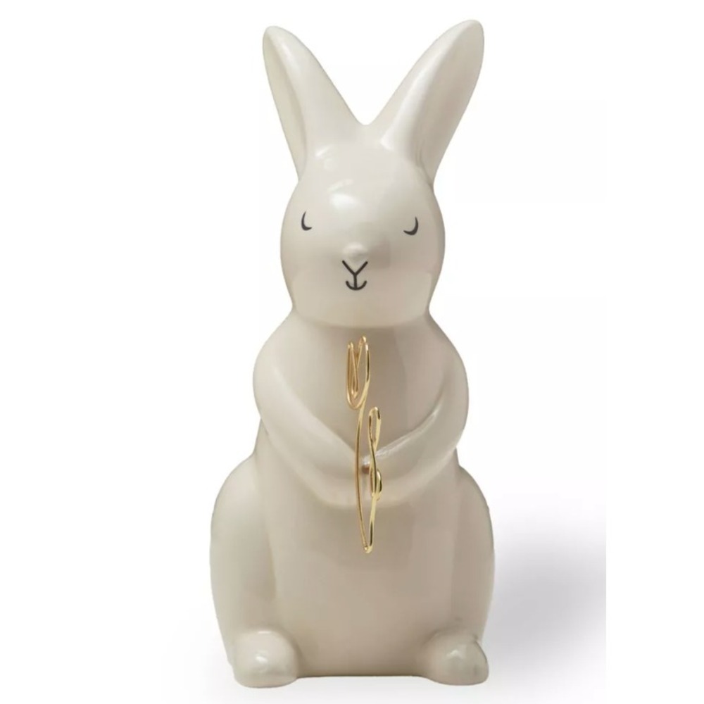 Target Bullseye Playground Ceramic Bunny with Wire Flower ~ Spring Easter 2025